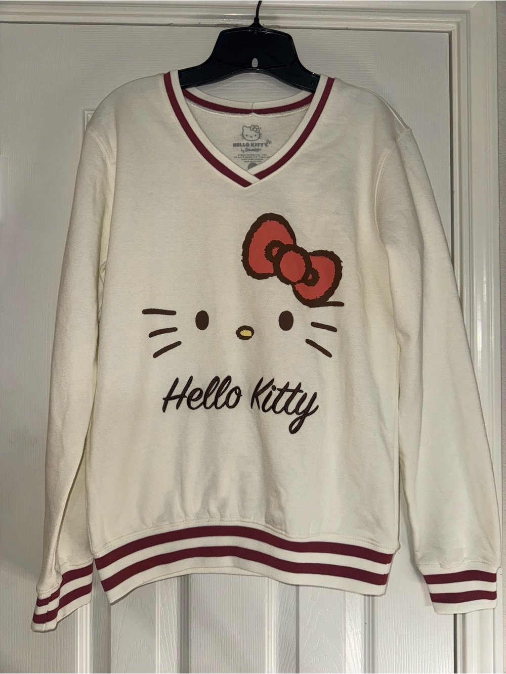 Hello Kitty Cream Pullover Sweatshirt with Bow